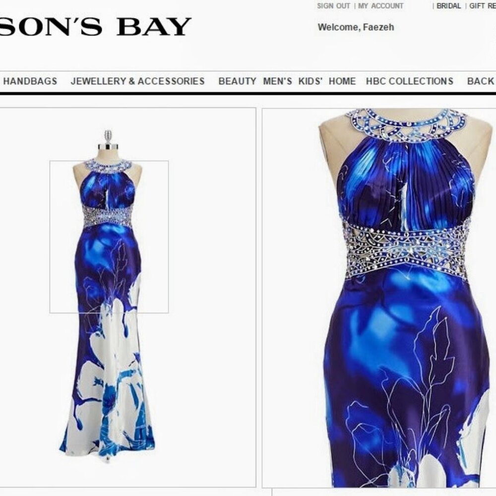 New Cachet blue gown, size XS